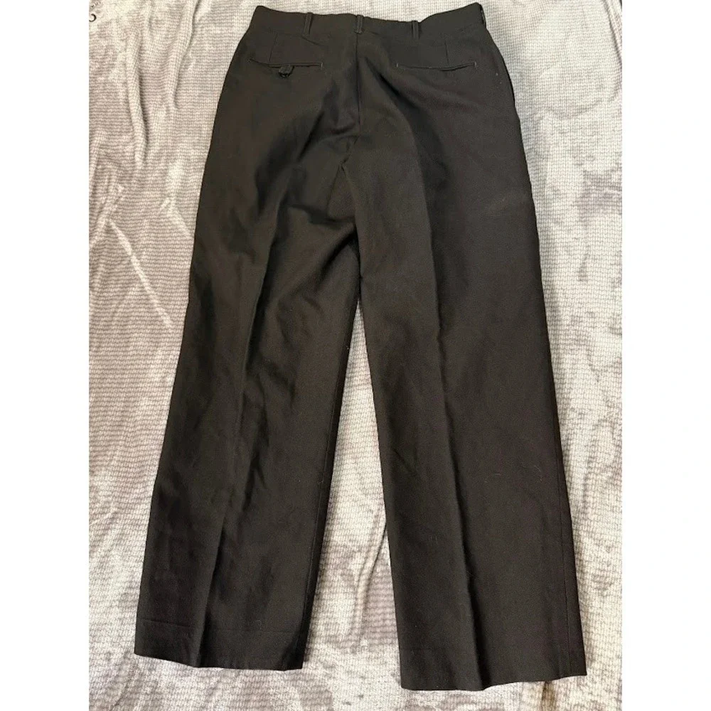 Vintage‎ Tennessee Overall Co. Mens Black Straight Leg Wool Pants 32X28